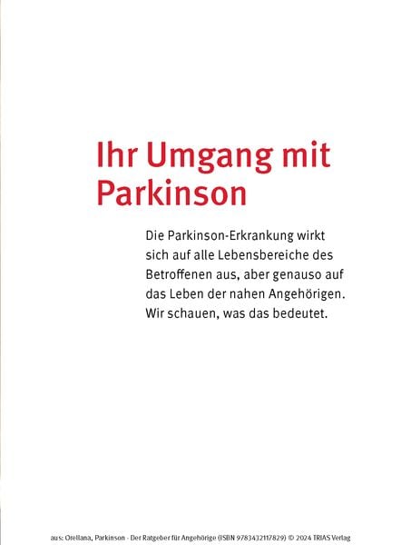 Produktbild: Parkinson. Der Ratgeber f&uuml;r Angeh&ouml;rige