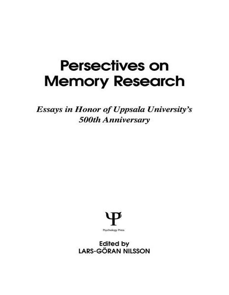 Produktbild: Perspectives on Memory Research
