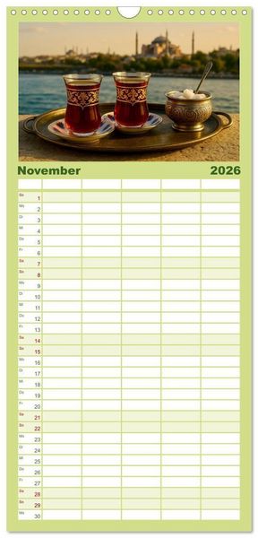Produktbild: Familienplaner 2026 - Teezeremonien aus aller Welt mit 5 Spalten (Wandkalender, 21 x 45 cm) CALVENDO