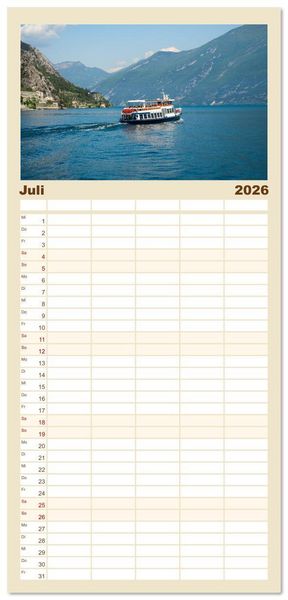 Produktbild: Familienplaner 2026 - Limone sul Garda - Die Heimat der Zitrone am Gardasee mit 5 Spalten (Wandkalender, 21 x 45 cm) CALVENDO