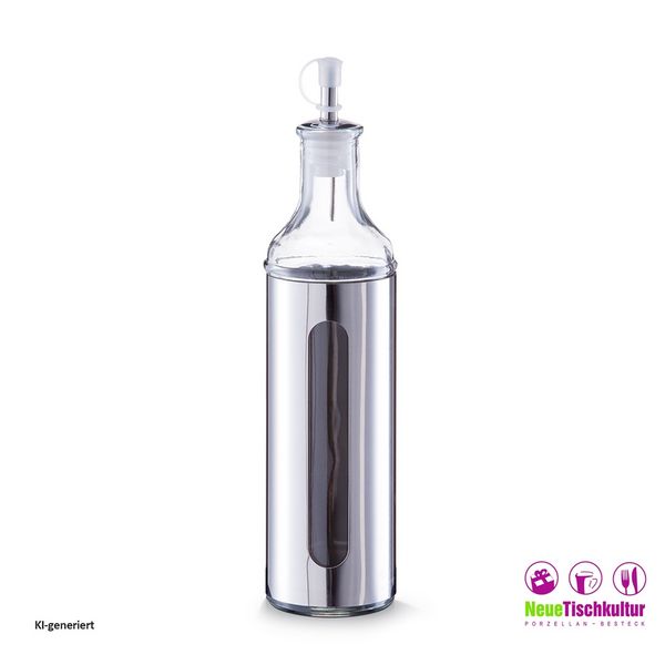 Produktbild: neuetischkultur Essig-/&Ouml;lflasche, 500 ml Glas, Edelstahl Essig-/&Ouml;lflasche, 500 ml Glas, Edelstahl