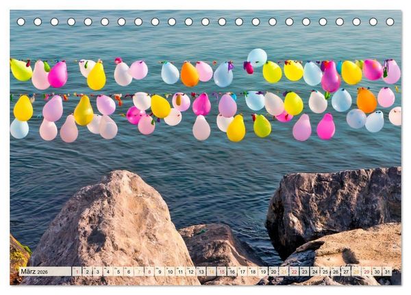 Produktbild: Mein sch&ouml;ner bunter Luftballon (Tischkalender 2026 DIN A5 quer), CALVENDO Monatskalender