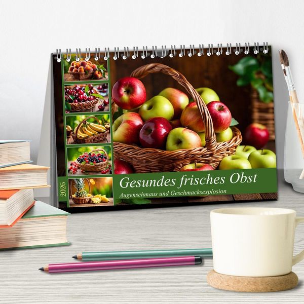 Produktbild: Gesundes frisches Obst (Tischkalender 2026 DIN A5 quer), CALVENDO Monatskalender