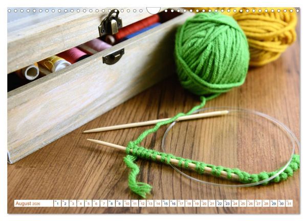 Produktbild: Kreatives aus Wolle - H&auml;keln, Stricken und Basteln (Wandkalender 2026 DIN A3 quer), CALVENDO Monatskalender