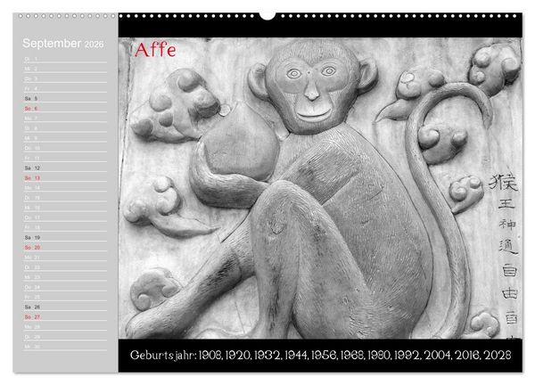 Produktbild: Das Chinesische Horoskop / Geburtstagskalender (Wandkalender 2026 DIN A2 quer), CALVENDO Monatskalender