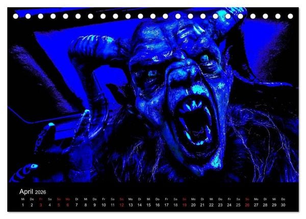 Produktbild: Perchten und Krampusse im Voralpenland (Tischkalender 2026 DIN A5 quer), CALVENDO Monatskalender