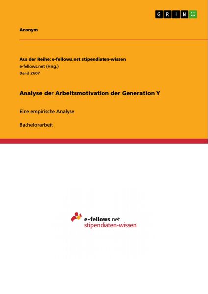 Produktbild: Analyse der Arbeitsmotivation der Generation Y
