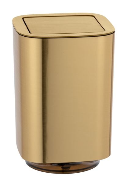 Schwingdeckeleimer Mod. Auron Gold, Kosmetikeimer mit Schwingdeckel, 5,5 l