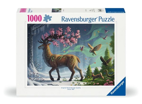 Produktbild: Erwachsenenpuzzle 1000 Teile - Der Hirsch als Fr&uuml;hlingsbote