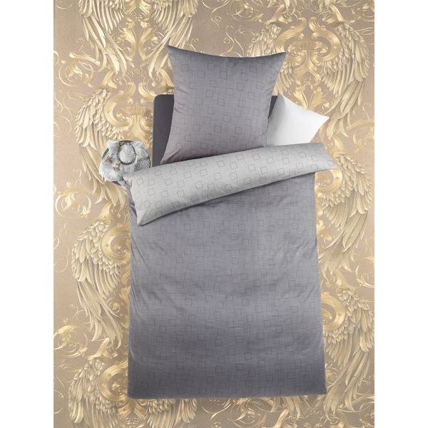 Produktbild: HTI-Living Mako Satin Bettwäsche 2-Teilig Grau 135 x 200 cm