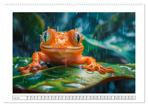 Produktbild: Kleine Echsen haben Spass (hochwertiger Premium Wandkalender 2026 DIN A2 quer), Kunstdruck in Hochglanz