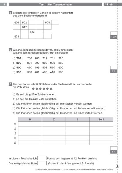 Produktbild: Mathe-Tests 3. Klasse