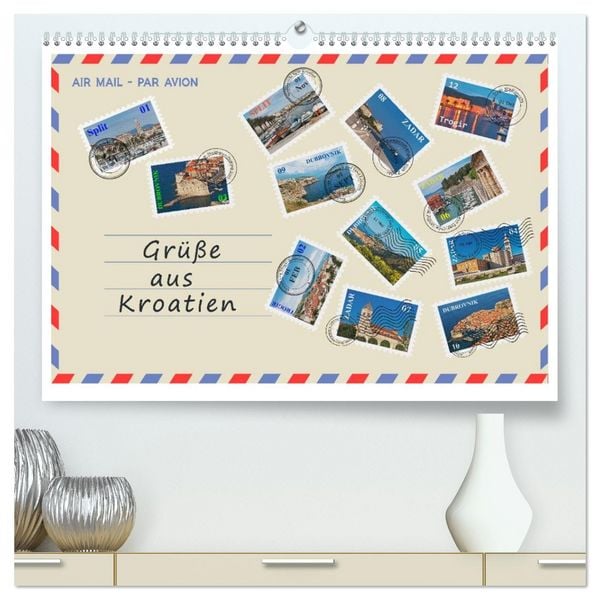Produktbild: Gr&uuml;&szlig;e aus Kroatien (hochwertiger Premium Wandkalender 2026 DIN A2 quer), Kunstdruck in Hochglanz