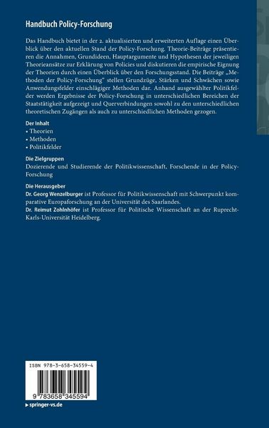 Produktbild: Handbuch Policy-Forschung