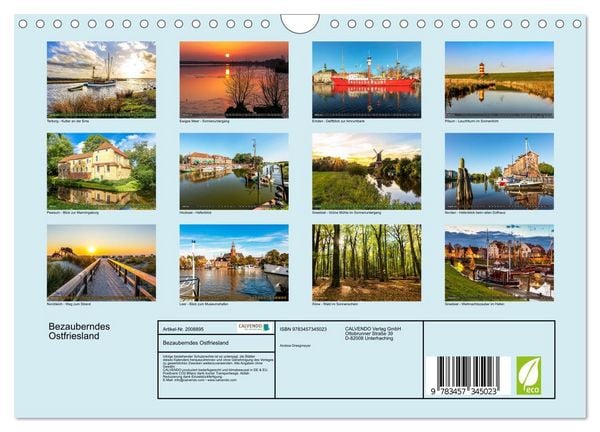 Produktbild: Bezauberndes Ostfriesland (Wandkalender 2026 DIN A4 quer), CALVENDO Monatskalender