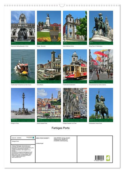 Produktbild: Farbiges Porto (Wandkalender 2026 DIN A2 hoch), CALVENDO Monatskalender