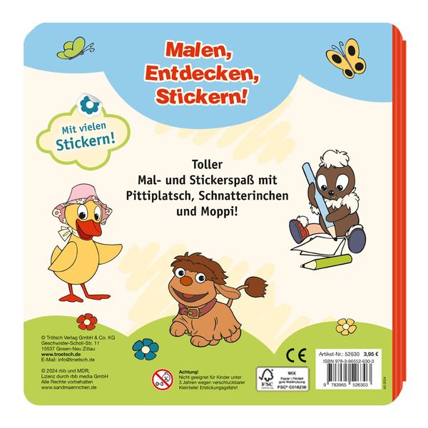 Produktbild: Tr&ouml;tsch Unser Sandm&auml;nnchen Malbuch Stickermalbuch Pittiplatsch
