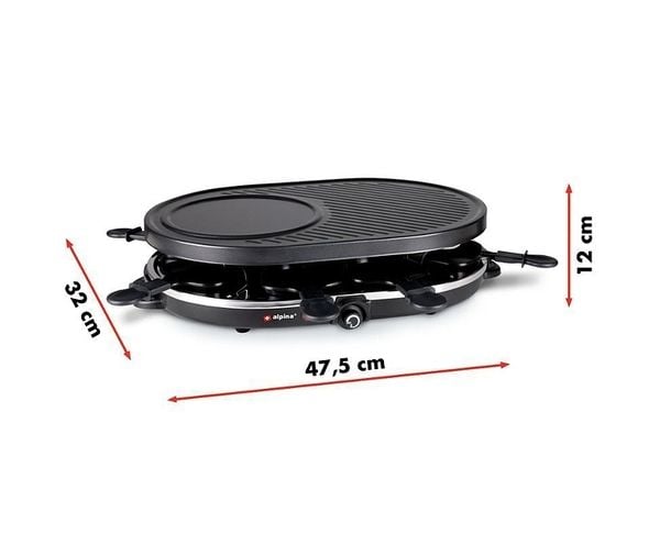 Produktbild: ALPINA Raclettegrill, 1200 Watt, Schwarz