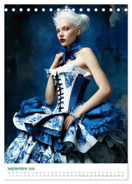 Produktbild: Muses de Porcelaine (Calendrier de bureau 2026 DIN A5 horizontal), CALVENDO calendrier mensuel