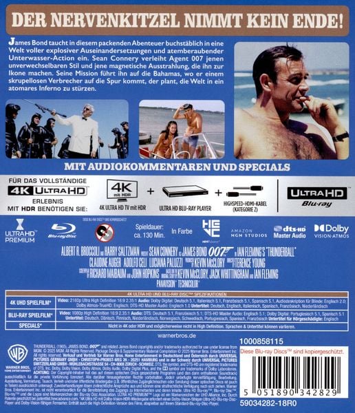 Produktbild: James Bond - Feuerball (4K Ultra HD) + (Blu-ray)