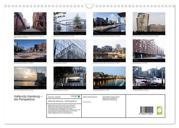 Produktbild: Hafencity Hamburg &ndash; die Perspektive (Wandkalender 2026 DIN A3 quer), CALVENDO Monatskalender