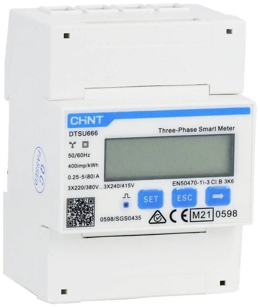 Produktbild: Chint G DTSU666-CT 3&times;230/400V 1.5(6)A RS485MID 319670 Drehstromz&auml;hler digital MID-konform: Ja 1 St.