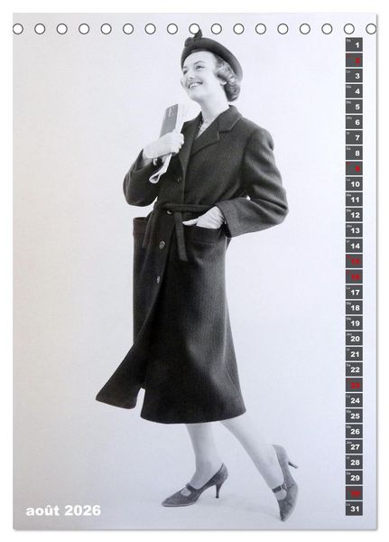 Produktbild: Deux mannequins des ann&eacute;es 1950 - Les jumelles Thea et Helga (Calendrier de bureau 2026 DIN A5 horizontal), CALVENDO calendrier mensuel