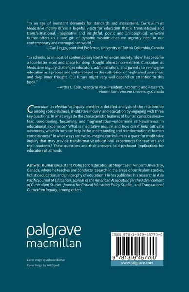 Produktbild: Curriculum as Meditative Inquiry