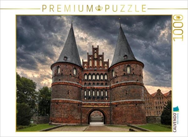 CALVENDO Puzzle Holstentor in Lübeck | 1000 Teile Lege-Größe 64 × 48 cm Foto-Puzzle für glückliche Stunden
