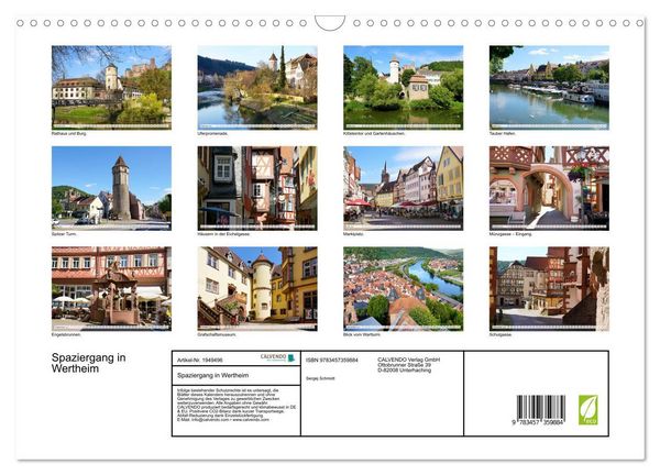 Produktbild: Spaziergang in Wertheim (Wandkalender 2026 DIN A3 quer), CALVENDO Monatskalender