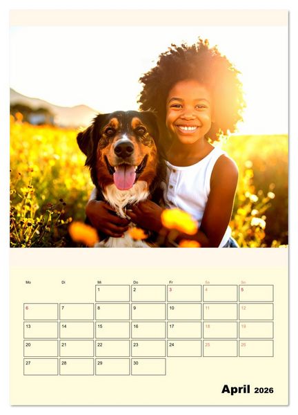 Produktbild: Der Familienkalender - Mit Hund durchs Jahr (Wandkalender 2026 DIN A3 hoch), CALVENDO Monatskalender