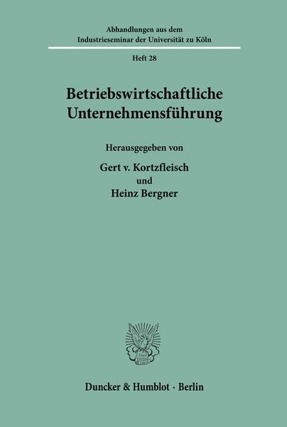 Produktbild: Betriebswirtschaftliche Unternehmensf&uuml;hrung.