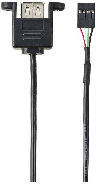 Produktbild: Renkforce USB-Kabel USB 2.0 Pfostenstecker 4pol., USB-A Buchse 0.60 m Schwarz schraubbar RF-5719748