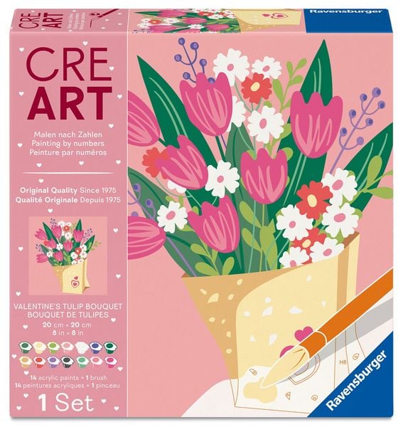 CreArt Adults Trend - Tulpenstrauß zum Valentinstag