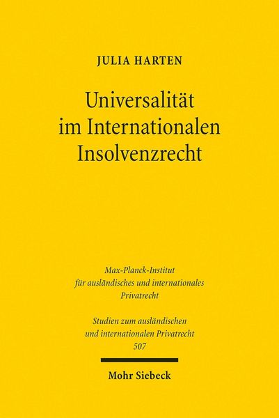 Produktbild: Universalit&auml;t im Internationalen Insolvenzrecht