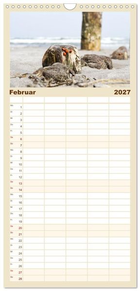 Produktbild: Familienplaner 2027 - Urlaubsparadies Insel R&uuml;gen mit 5 Spalten (Wandkalender, 21 x 45 cm) CALVENDO