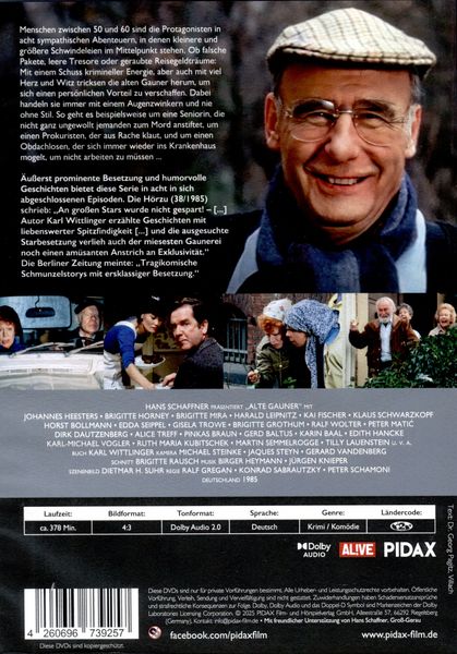 Produktbild: Alte Gauner / Die komplette 8-teilige Serie mit erstklassiger Besetzung (Pidax Serien-Klassiker) [2 DVDs]