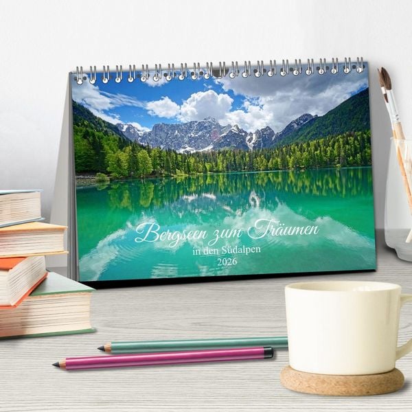 Produktbild: Bergseen zum Tr&auml;umen (Tischkalender 2026 DIN A5 quer), CALVENDO Monatskalender