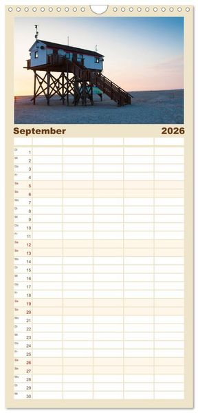 Produktbild: Familienplaner 2026 - Sankt Peter-Ording. Sonne - Strand - Meer mit 5 Spalten (Wandkalender, 21 x 45 cm) CALVENDO