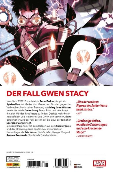 Produktbild: Spider-Man Noir: Die Gwen Stacy-Aff&auml;re