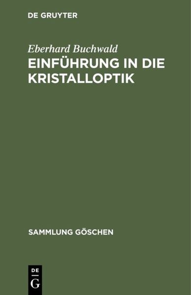 Produktbild: Einf&uuml;hrung in die Kristalloptik