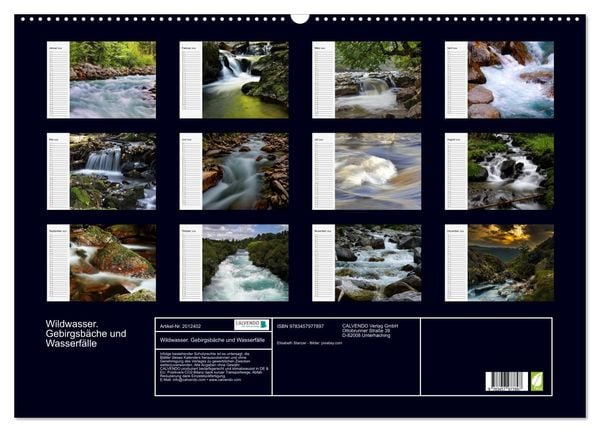 Produktbild: Wildwasser. Gebirgsb&auml;che und Wasserf&auml;lle (Wandkalender 2026 DIN A2 quer), CALVENDO Monatskalender