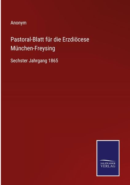 Produktbild: Pastoral-Blatt f&uuml;r die Erzdi&ouml;cese M&uuml;nchen-Freysing