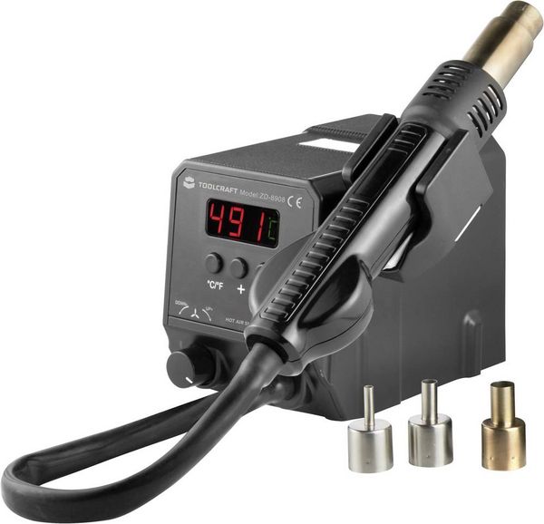 Produktbild: TOOLCRAFT ZD-8908 Hei&szlig;luftstation digital 300W 100 - 500&deg;C