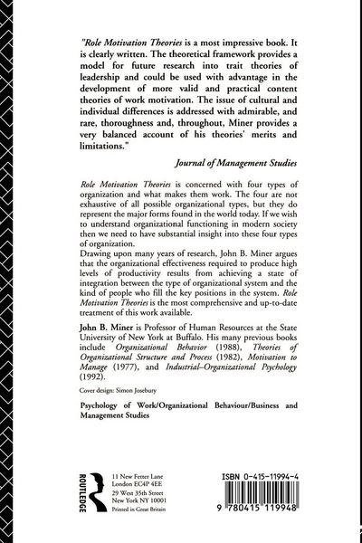 Produktbild: Role Motivation Theories
