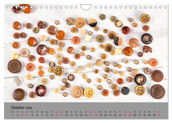 Produktbild: Die Art der Kn&ouml;pfe (Wandkalender 2026 DIN A4 quer), CALVENDO Monatskalender
