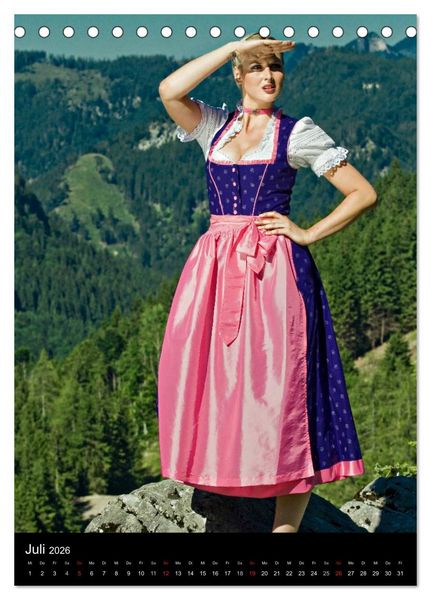 Produktbild: Bayerischer Dirndlkalender (Tischkalender 2026 DIN A5 hoch), CALVENDO Monatskalender