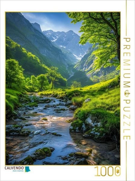 CALVENDO Puzzle Zwischen Knospen und Grün, erwacht das Leben im Sonnenschein | 1000 Teile Lege-Größe 64x48cm Foto-Puzzle für glückliche Stunden,