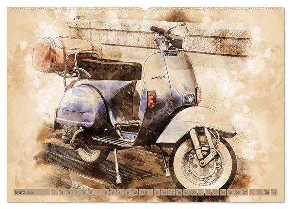 Produktbild: Mototrroller - Vesparade (Wandkalender 2026 DIN A2 quer), CALVENDO Monatskalender