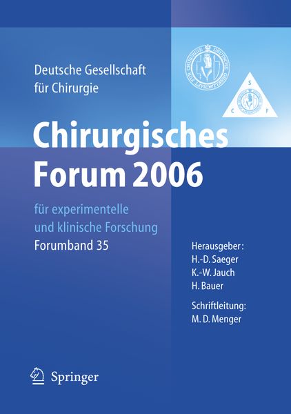 Produktbild: Chirurgisches Forum 2006 f&uuml;r experimentelle und klinische Forschung